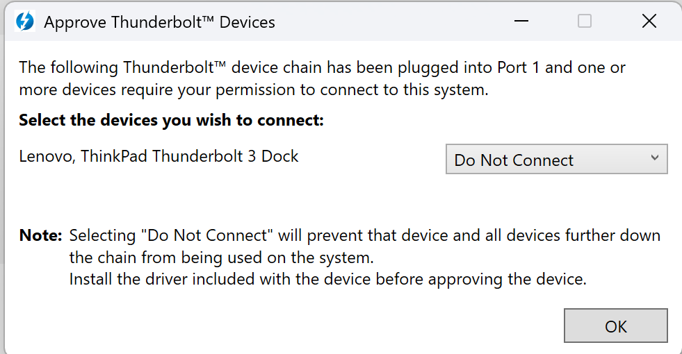 Dock Dialog